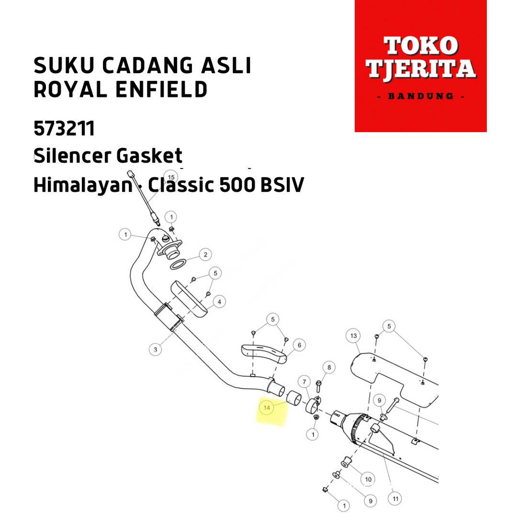 Silencer Gasket Classic 500 BSIV Himalayan 573211 - Royal Enfield ASLI