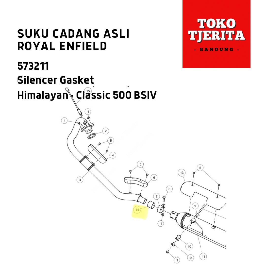 Silencer Gasket Classic 500 BSIV Himalayan 573211 - Royal Enfield ASLI