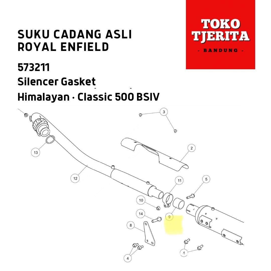 Silencer Gasket Classic 500 BSIV Himalayan 573211 - Royal Enfield ASLI