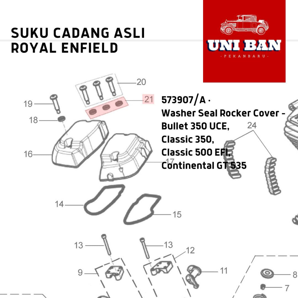 Seal Baut Tutup Klep ( Kecil ) Classic 573907/A - Royal Enfield ASLI