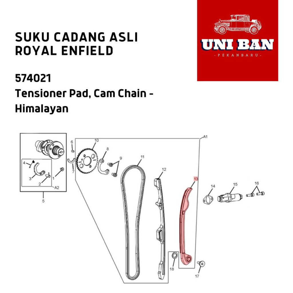 Tensioner Pad Cam Chain Himalayan 574021 - Royal Enfield ASLI
