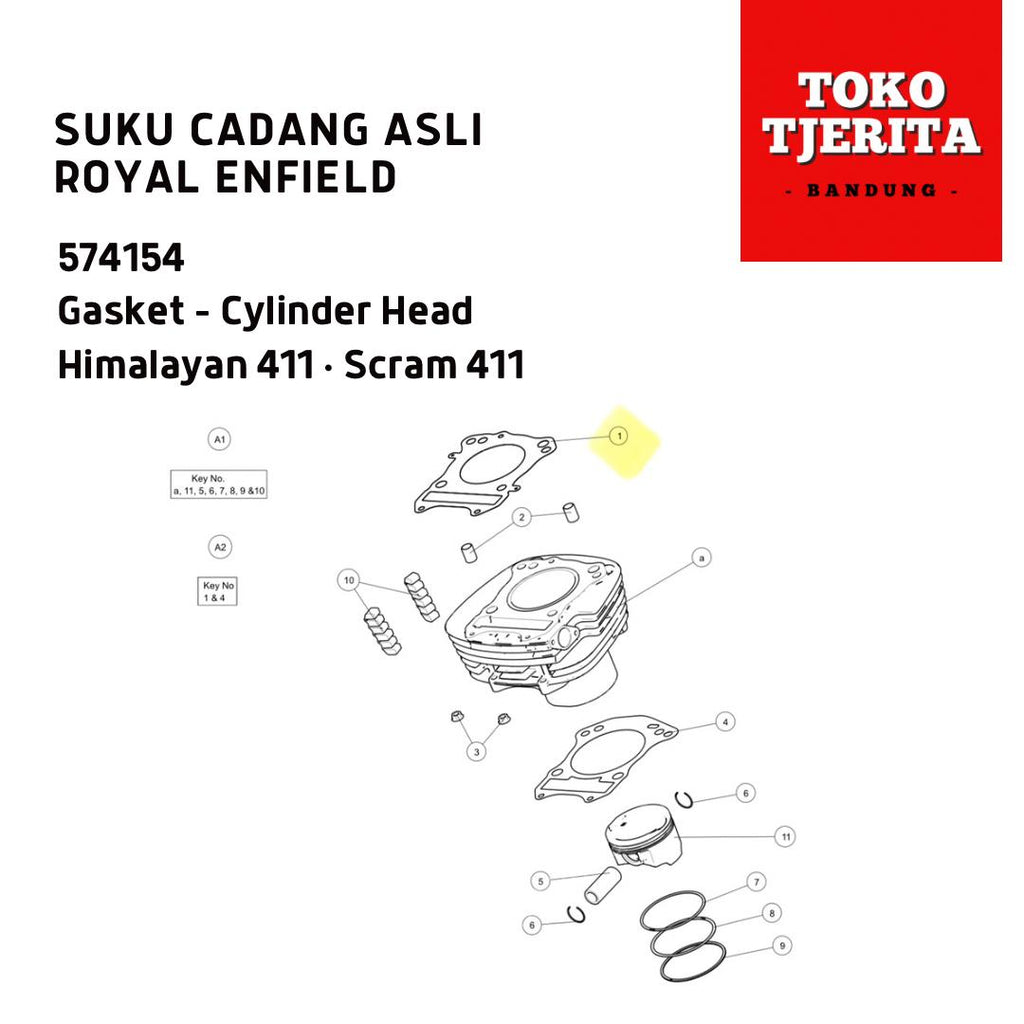 Paking Gasket Cylinder Head Himalayan 411 Scram 574154 - Royal Enfield ASLI