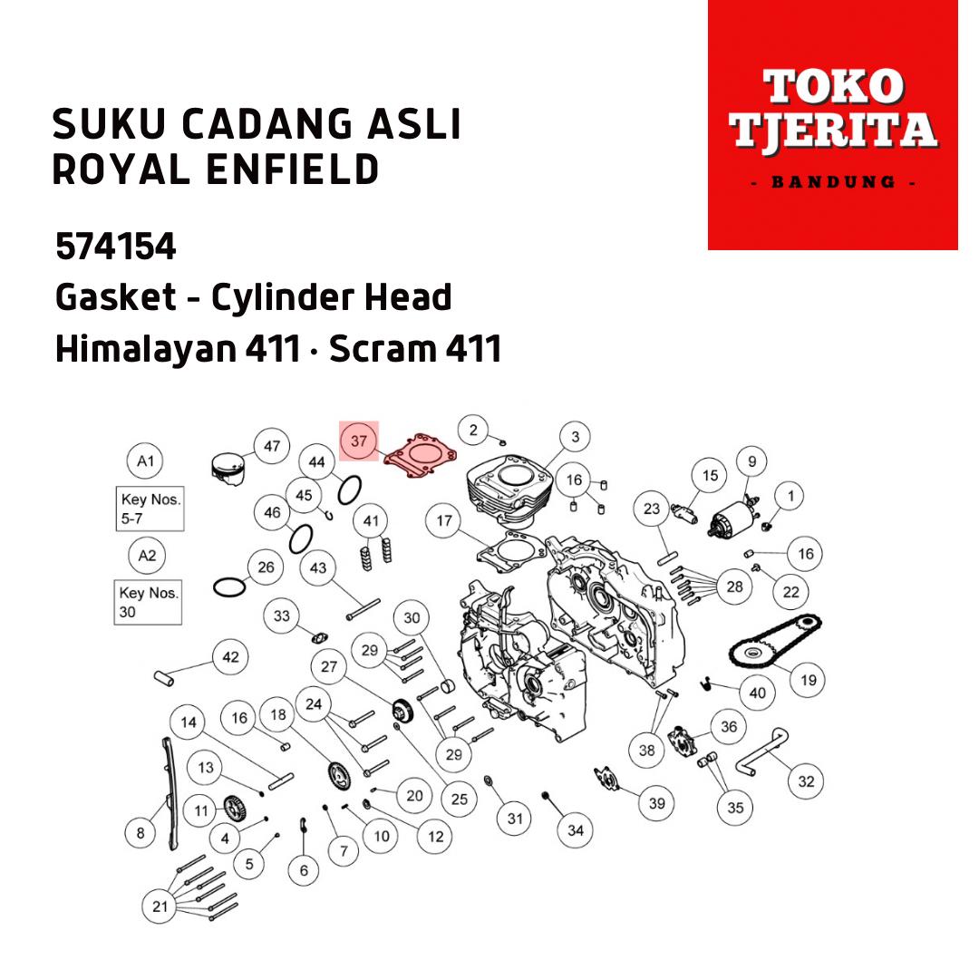 Paking Gasket Cylinder Head Himalayan 411 Scram 574154 - Royal Enfield ASLI