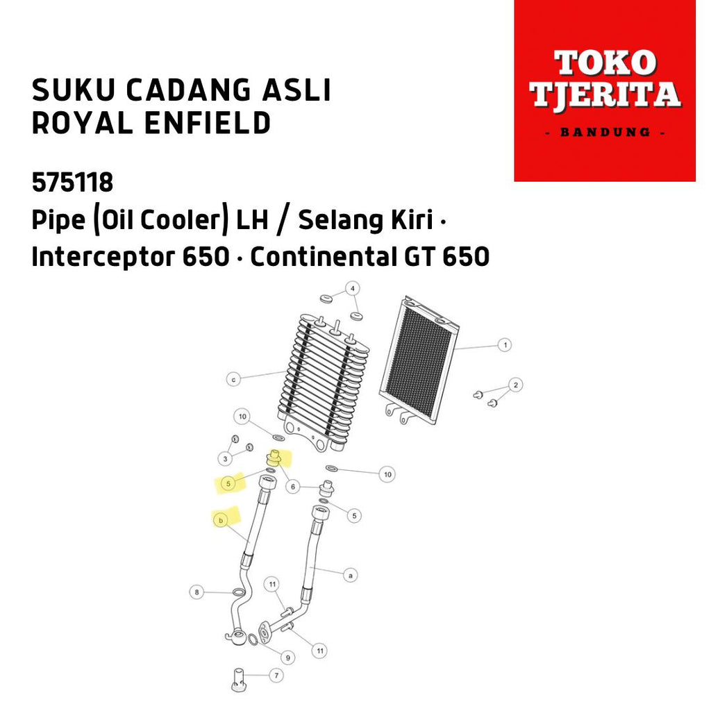 Selang Kiri Oil Cooler Interceptor 650 575118 - Royal Enfield ASLI
