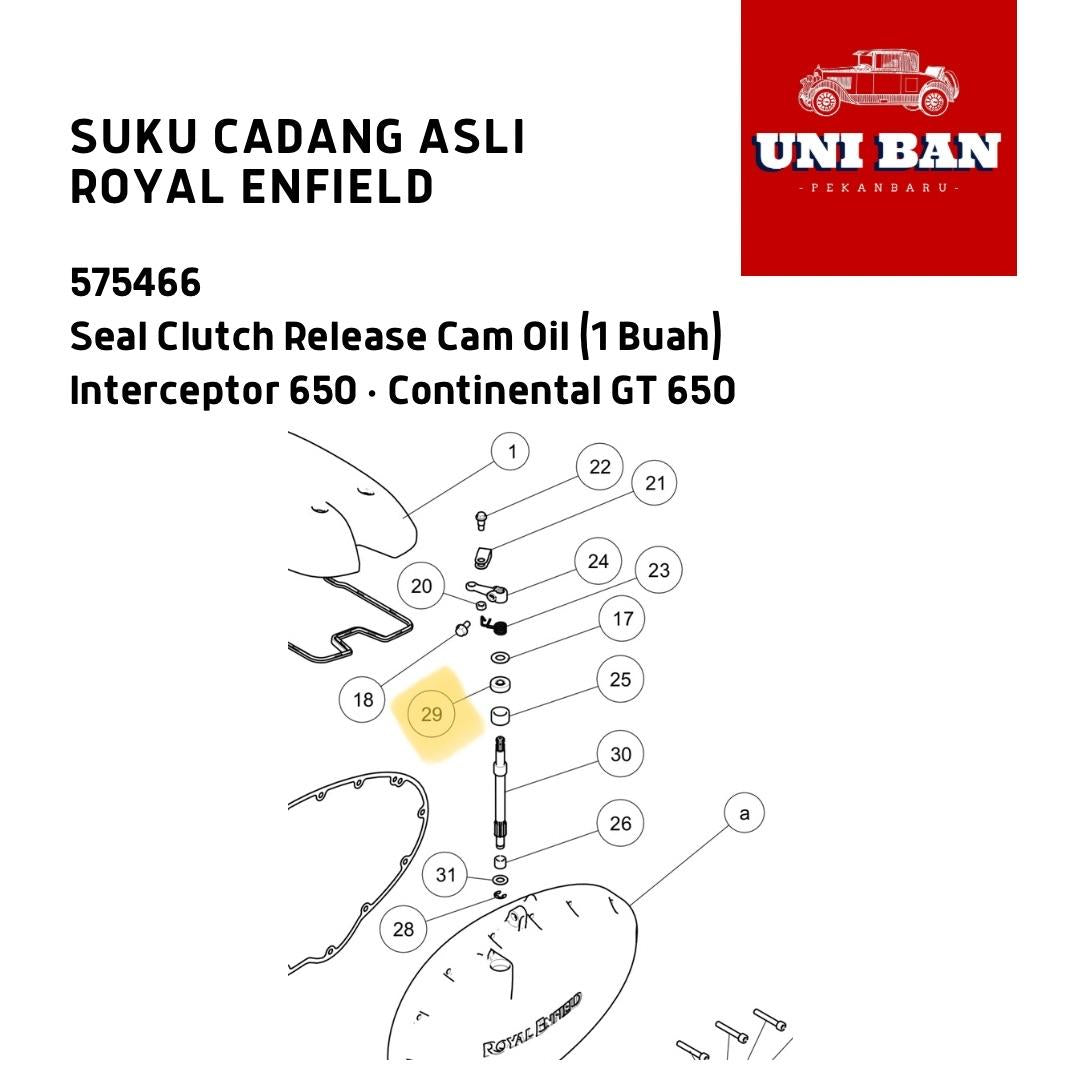 Seal Clutch Release Cam Oil 575466 Interceptor 650 Royal Enfield ASLI