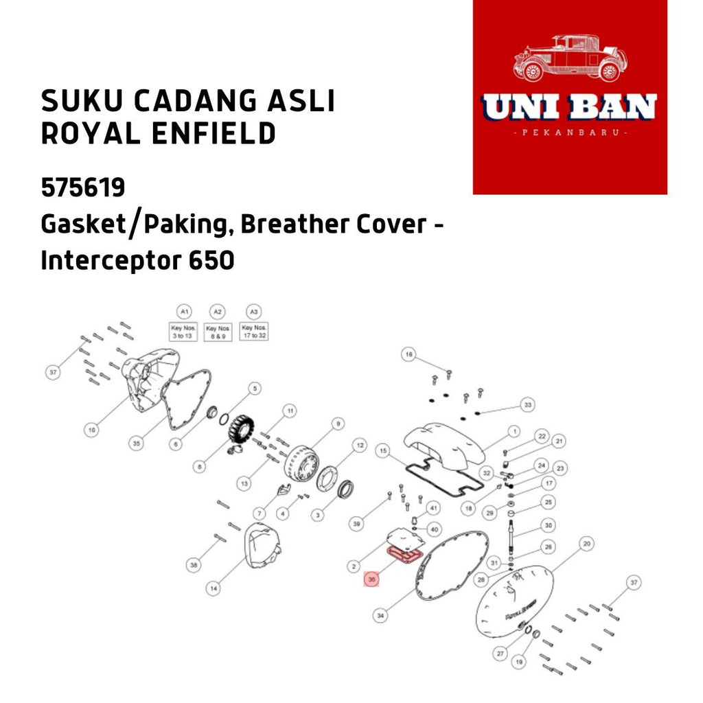 Paking Gasket Breather Cover Interceptor 575619 - Royal Enfield ASLI
