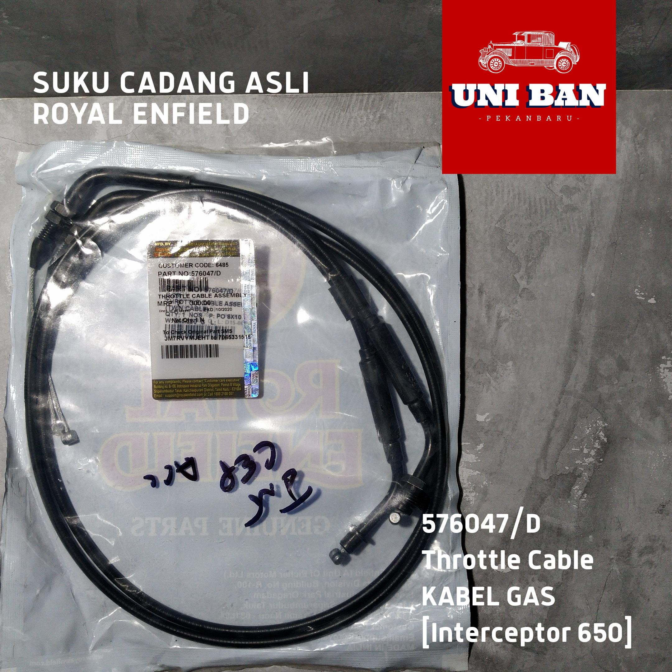 Kabel Gas / Throttle Cable  Interceptor 650 (sampai 2022) 576047 - Royal Enfield ASLI