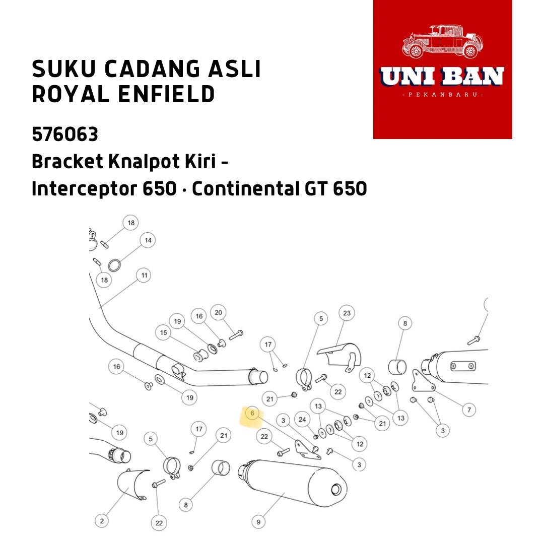 Bracket Knalpot Kiri Interceptor 650 GT 576063 - Royal Enfield ASLI