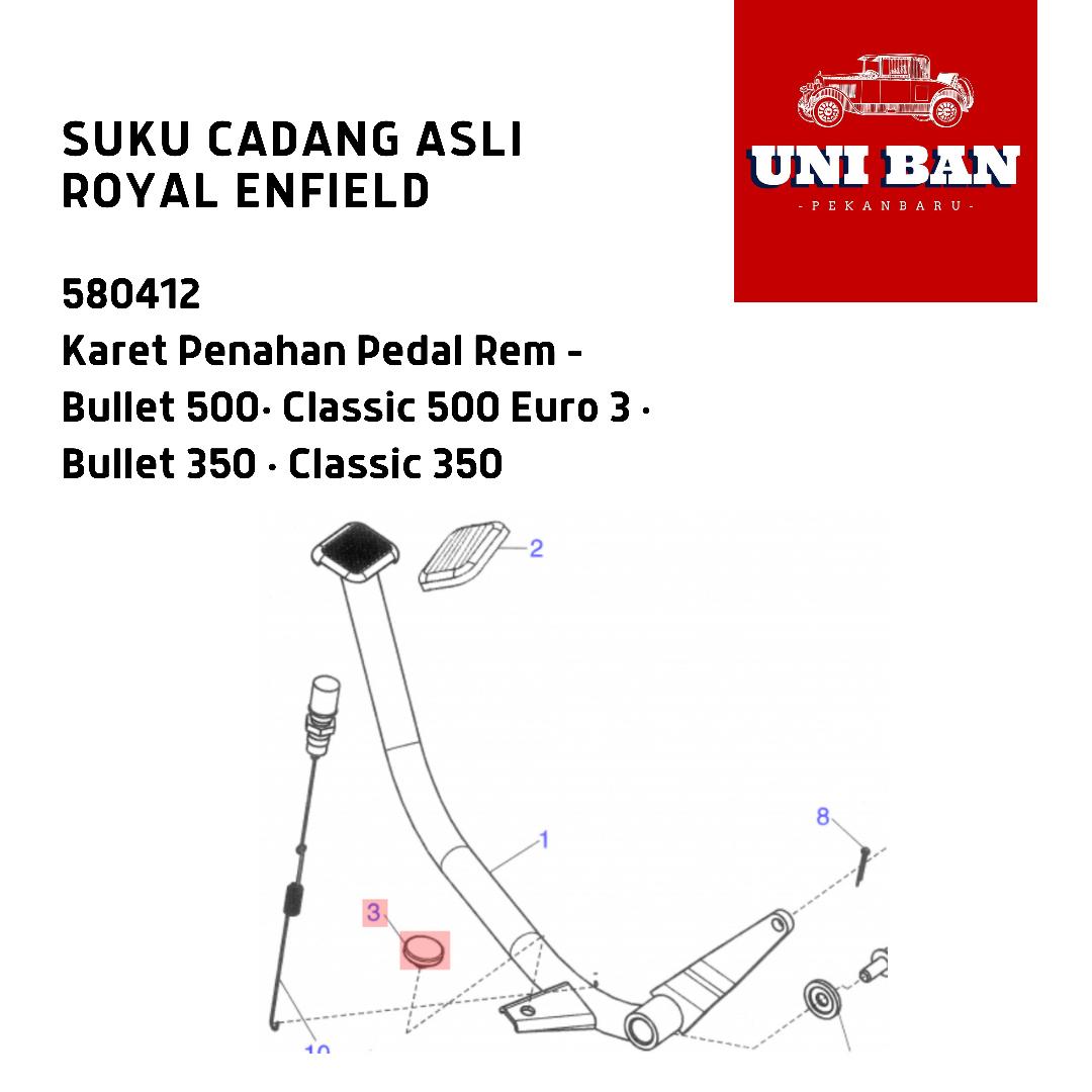 Karet Penahan Pedal Rem 580412 Classic Bullet - Royal Enfield ASLI
