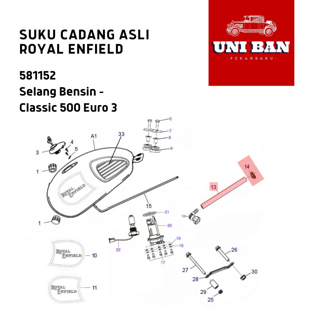 Selang Bensin Classic 500 Euro 3 581152 - Royal Enfield ASLI