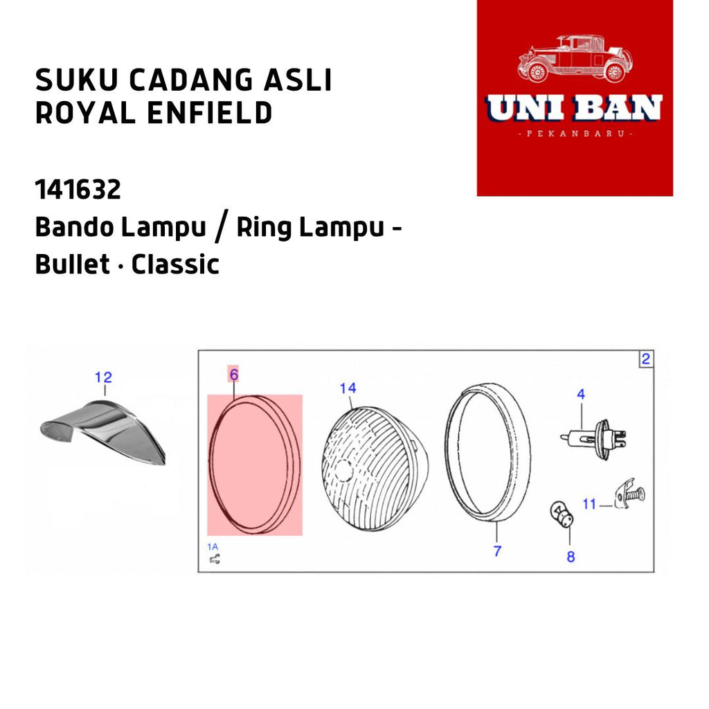 Ring Luar Lampu Depan Chrome Classic 500 583888 - Royal Enfield ASLI