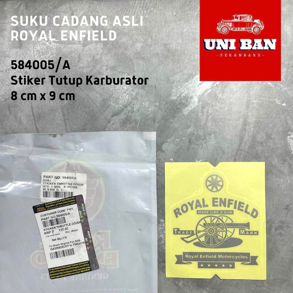 Stiker Tutup Karburator Bullet Classic 584005/A - Royal Enfield ASLI