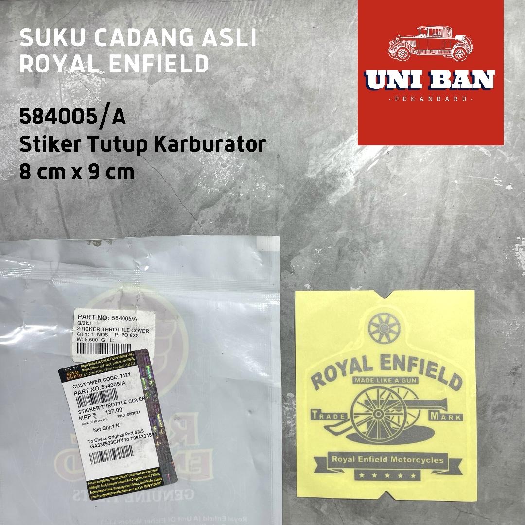 Stiker Tutup Karburator Bullet Classic 584005/A - Royal Enfield ASLI