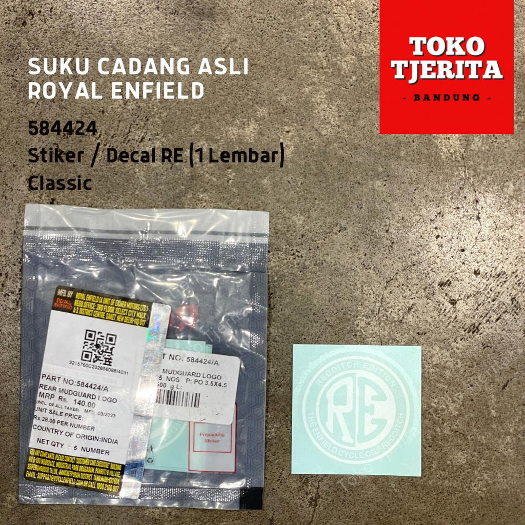 Stiker Spakbor Belakang Decal (1 Lembar) 584424 - Royal Enfield ASLI