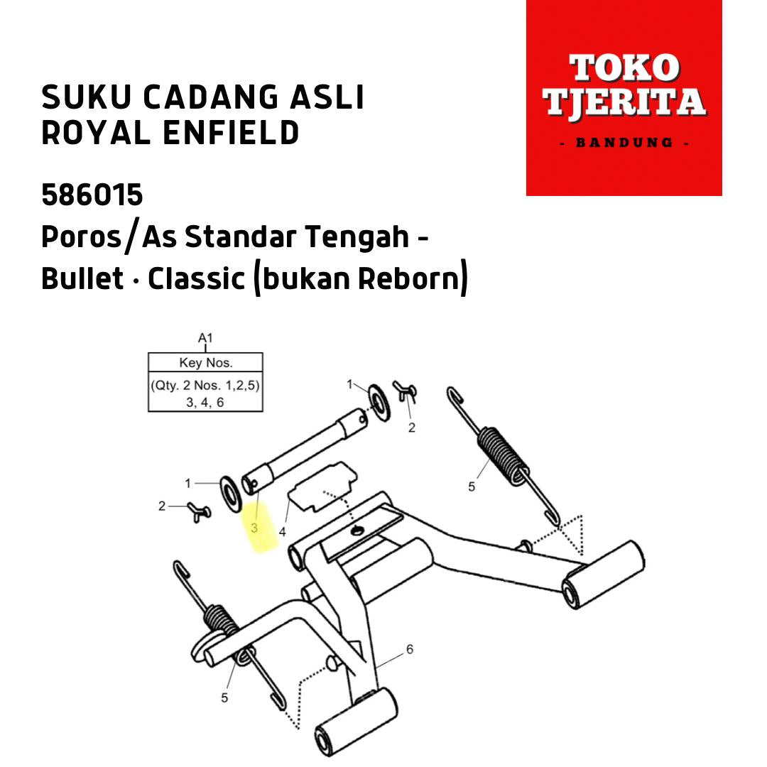 As Poros Standar Tengah Bullet Classic GT 535 586015 - Royal Enfield