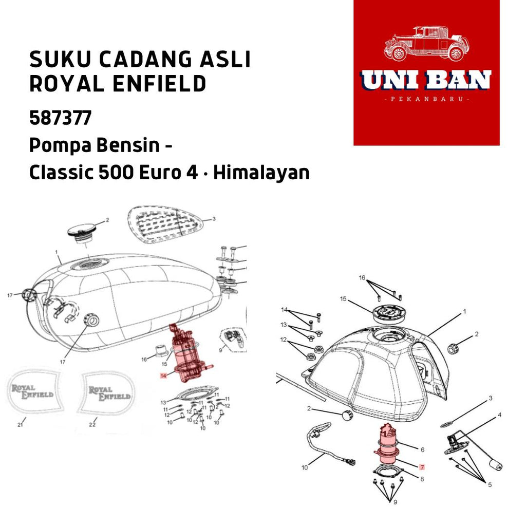 Pompa Bensin 587377 Classic 500 Himalayan 411 Scram - Royal Enfield ASLI