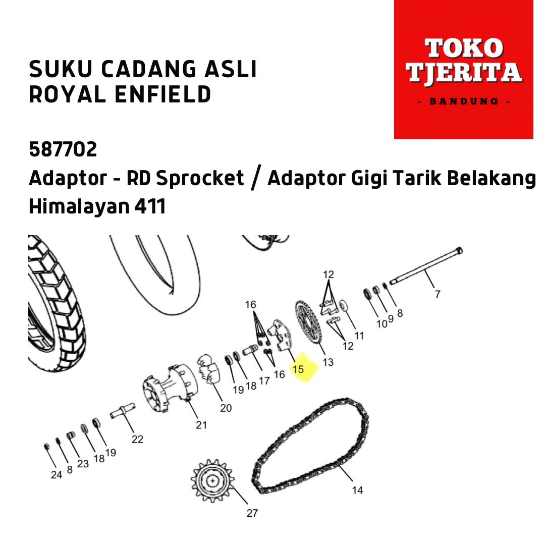 Adaptor Gigi Tarik Belakang Himalayan 411 Scram 587702 - Royal Enfield ASLI