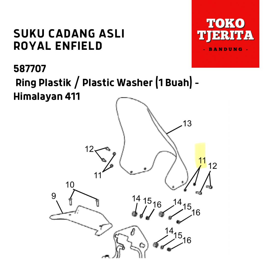 Ring Plastik 587707 Plastic Washer Windshield Himalayan 411 - Royal Enfield ASLI