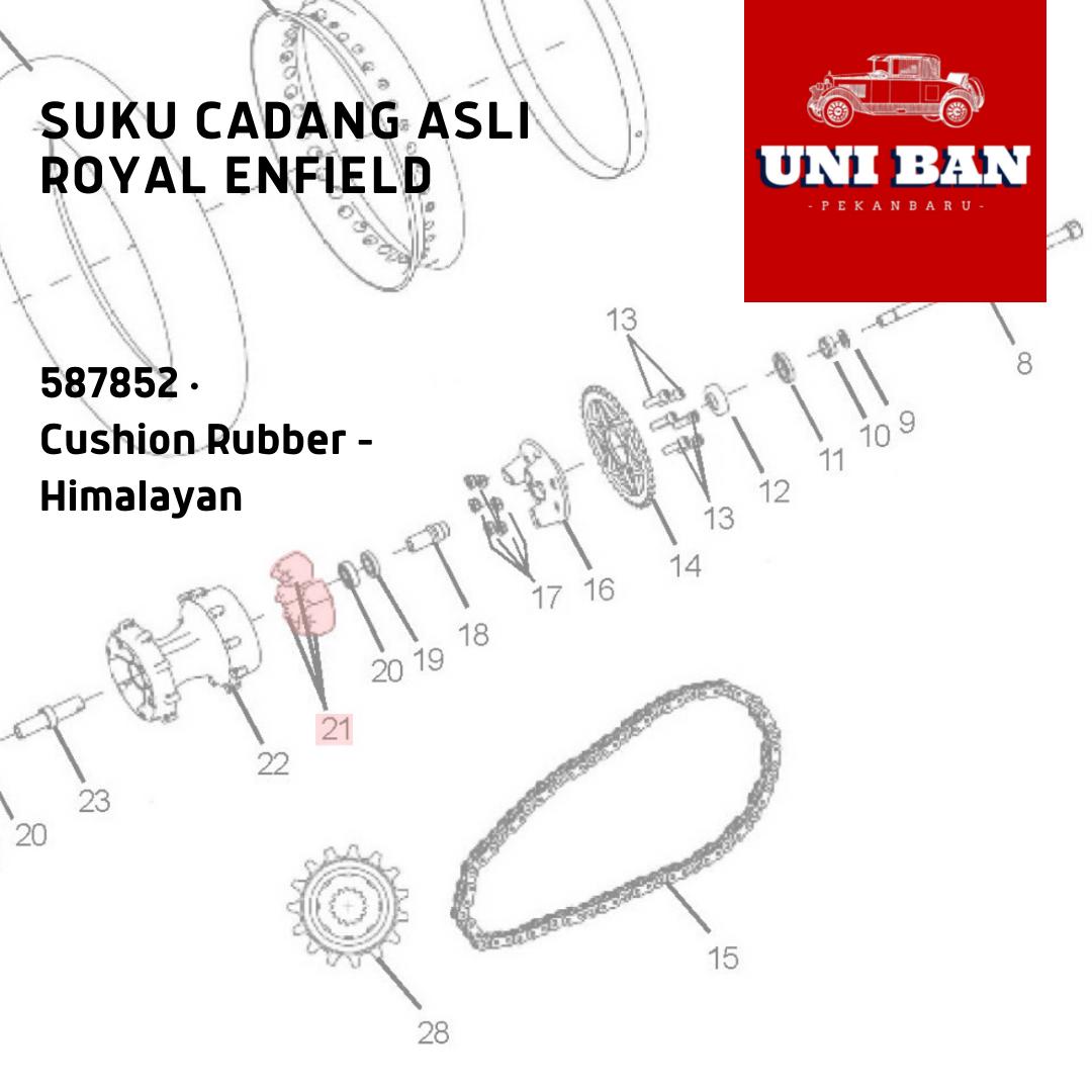 Karet Damper Himalayan / Cushion Rubber 587852/C - Royal Enfield ASLI