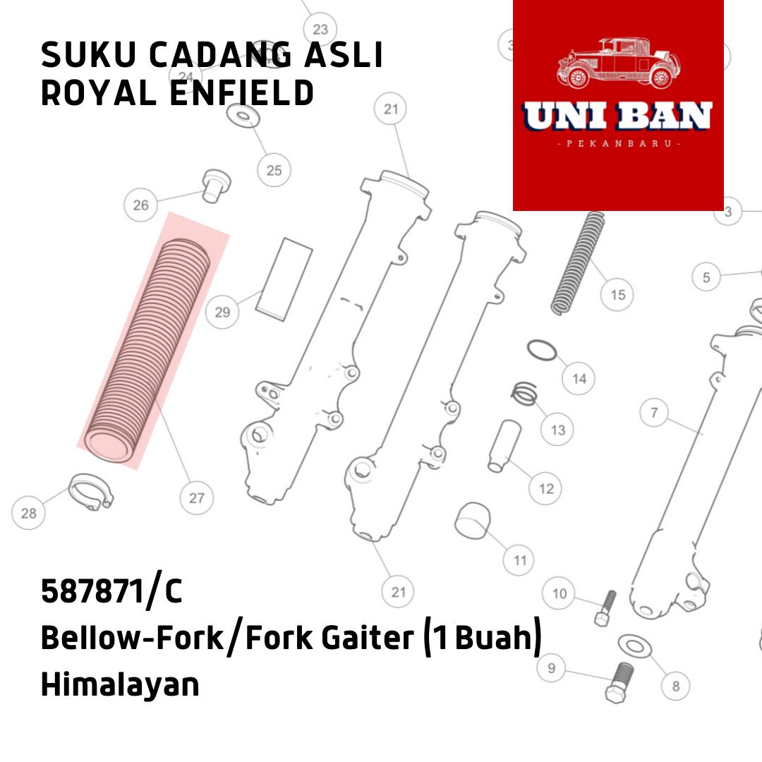 Bellow Fork Gaiter Himalayan (1) 587871/C Karet - Royal Enfield ASLI