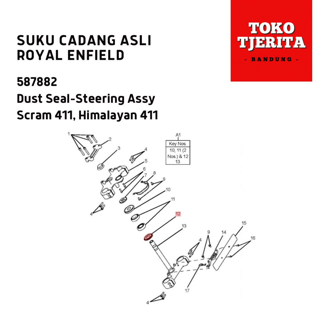 Dust Seal Komstir Himalayan 411 Scram 587882 Royal Enfield ASLI