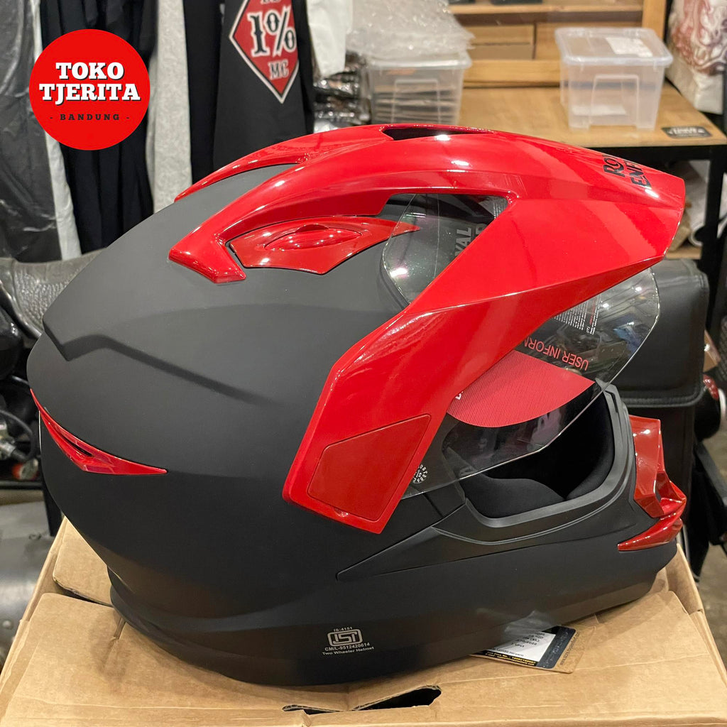 Helm Full Face Escapade Hitam Merah RRGHEP000379 XL 60cm Royal Enfield