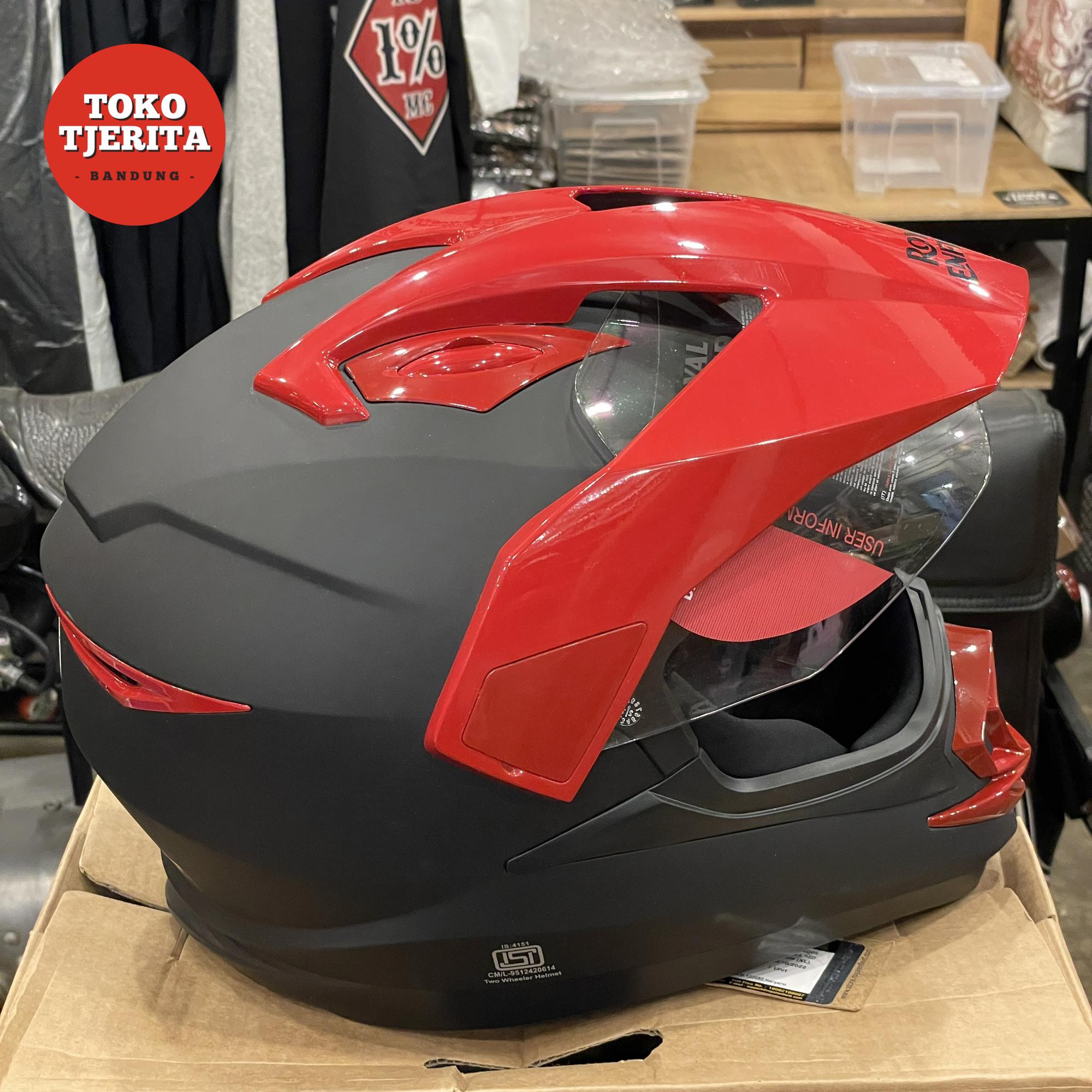 Helm Full Face Escapade Hitam Merah RRGHEP000379 XL 60cm Royal Enfield