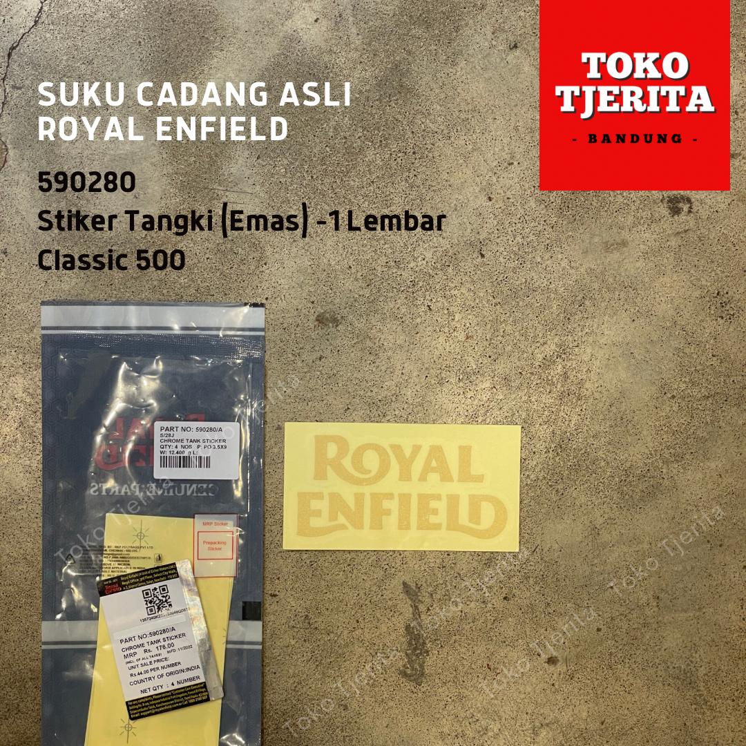 Stiker Tangki Emas 1 Lembar Classic 500 590280 - Royal Enfield ASLI