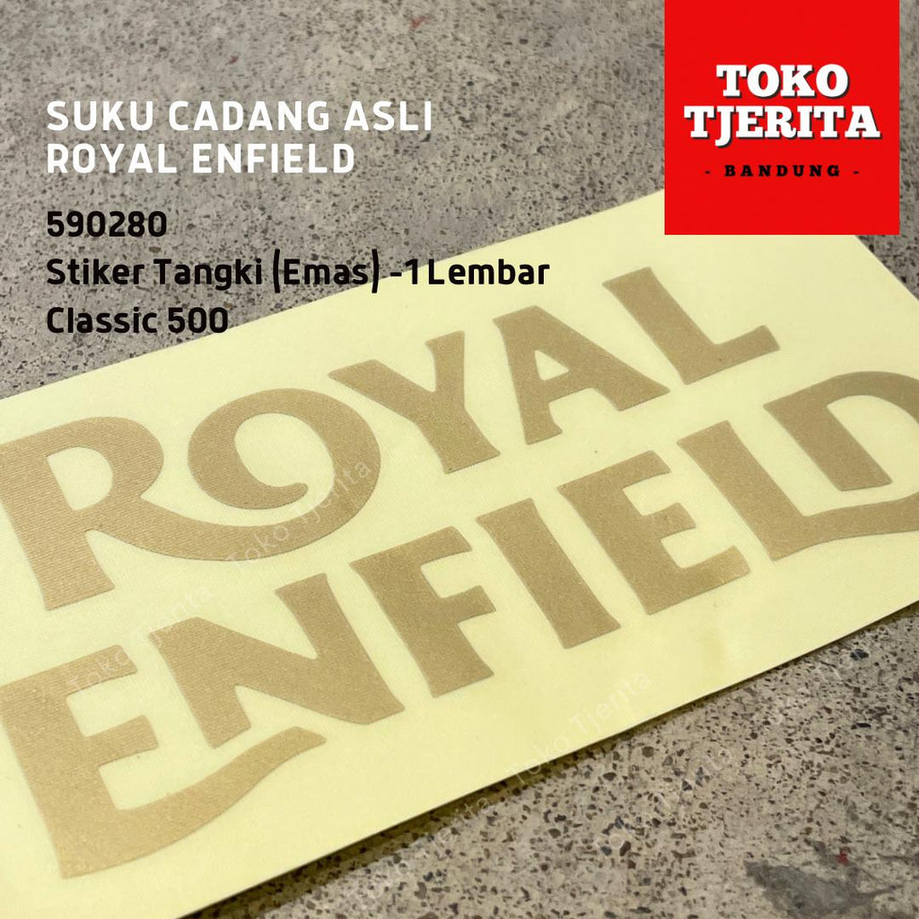 Stiker Tangki Emas 1 Lembar Classic 500 590280 - Royal Enfield ASLI