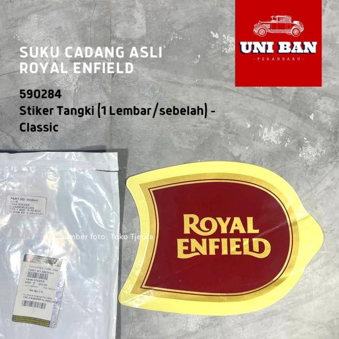 Stiker Tangki Merah Emas Classic 590284 Kanan 590289 Kiri - Royal Enfield ASLI