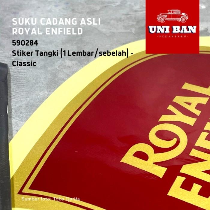 Stiker Tangki Merah Emas Classic 590284 Kanan 590289 Kiri - Royal Enfield ASLI