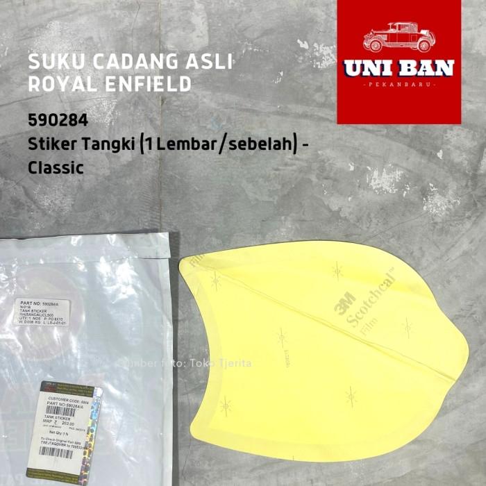Stiker Tangki Merah Emas Classic 590284 Kanan 590289 Kiri - Royal Enfield ASLI