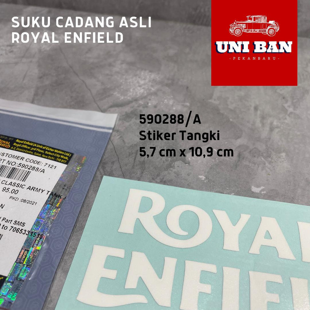 Stiker Tangki (Mengilap/Glossy) 590288/A - Royal Enfield ASLI