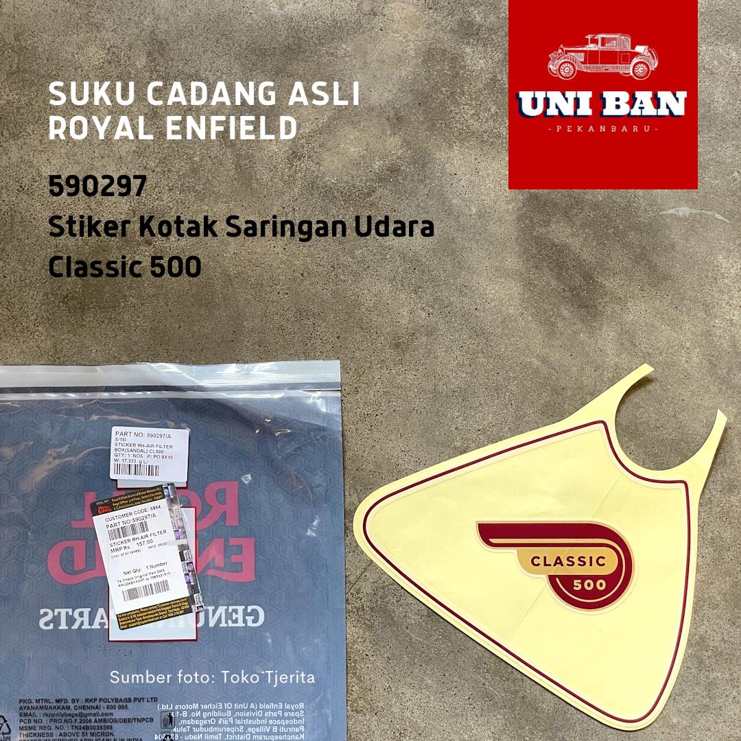 Stiker Kanan Merah Saringan Udara Classic 500 590297 Royal Enfield
