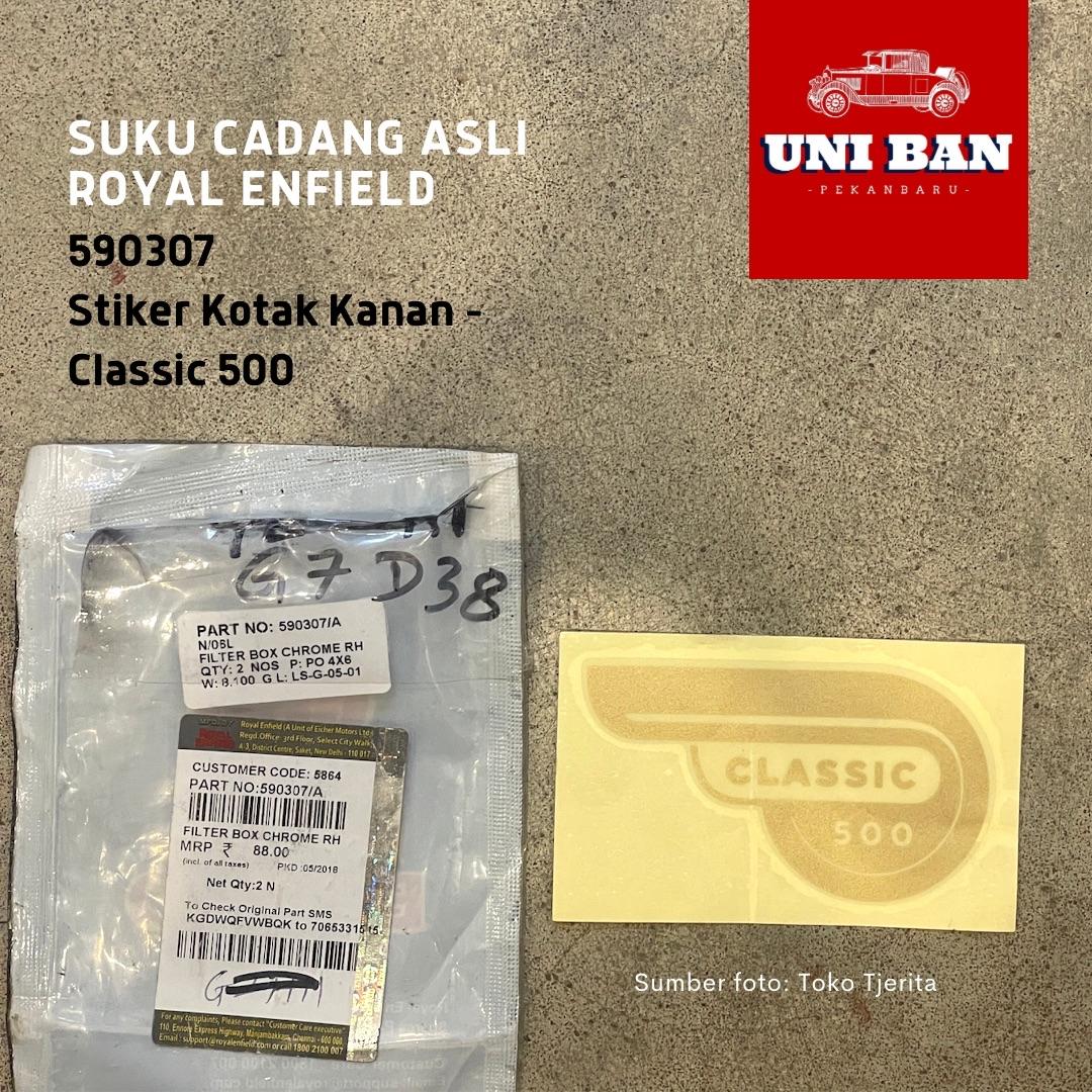 Stiker Emas Kotak Filter Udara Classic 500 590307 - Royal Enfield ASLI