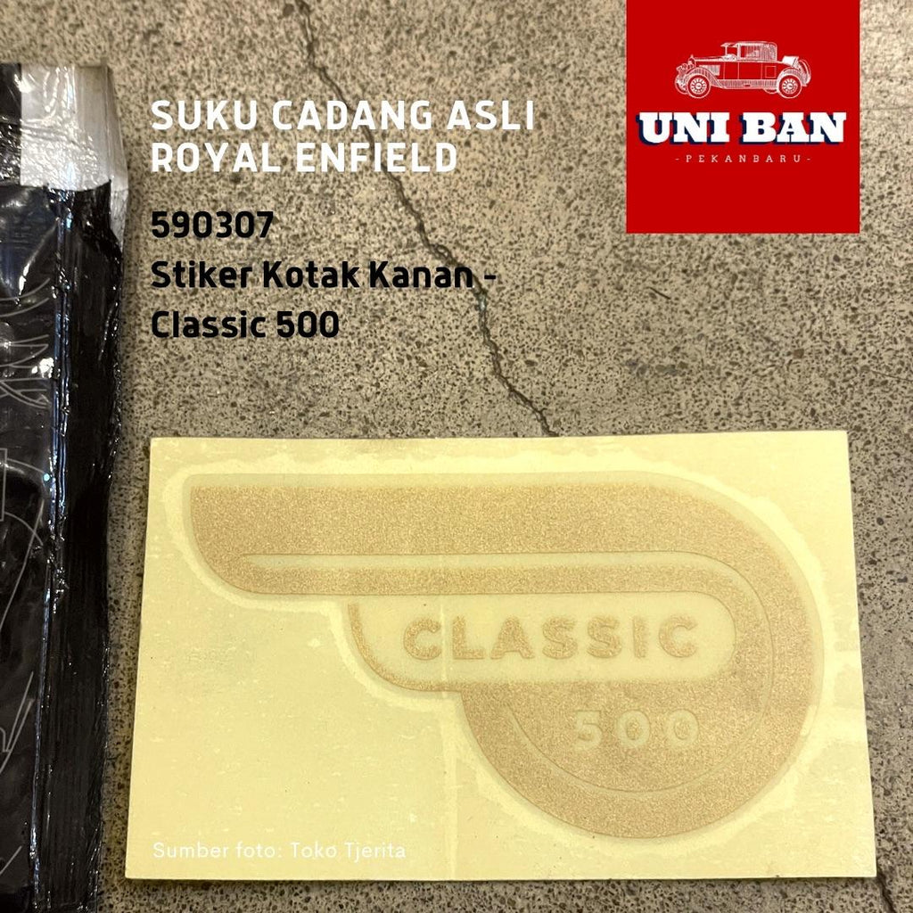 Stiker Emas Kotak Filter Udara Classic 500 590307 - Royal Enfield ASLI