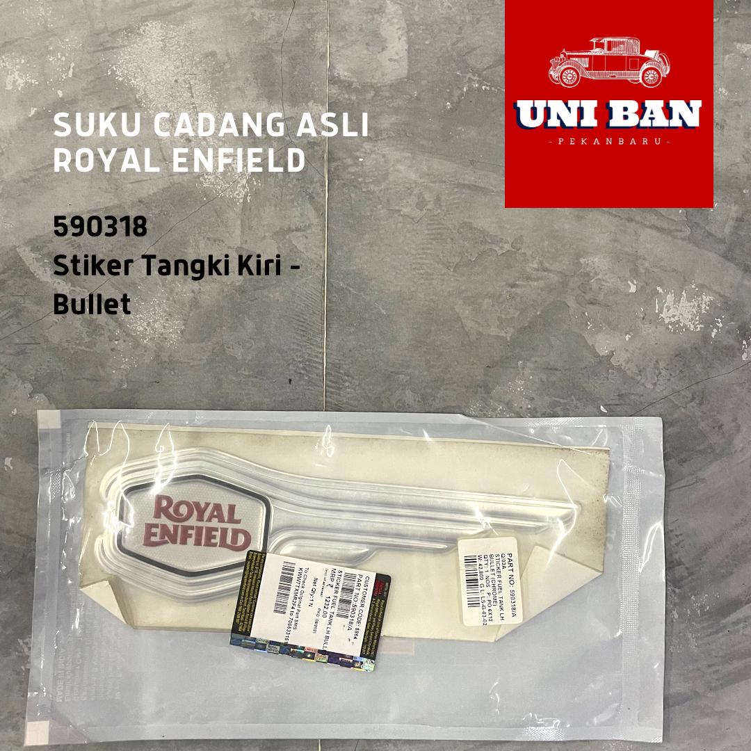 Stiker Tangki Bullet 350 500 Perak 1 Buah - Royal Enfield ASLI