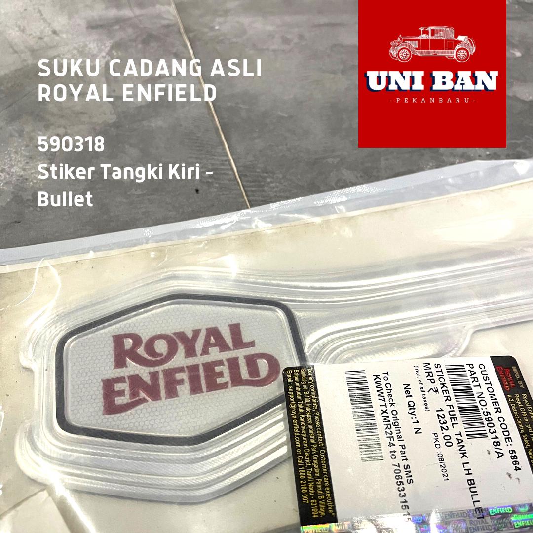 Stiker Tangki Bullet 350 500 Perak 1 Buah - Royal Enfield ASLI