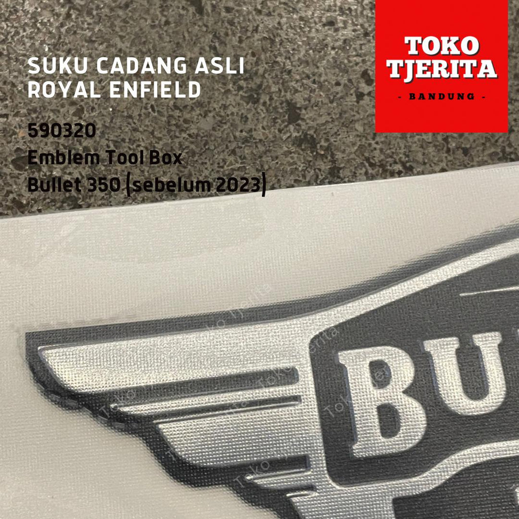 Emblem Tool Box Bullet 350 (1 Lembar) 590320 - Royal Enfield ASLI