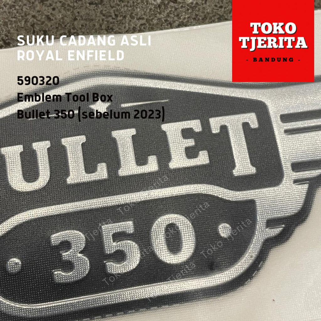 Emblem Tool Box Bullet 350 (1 Lembar) 590320 - Royal Enfield ASLI