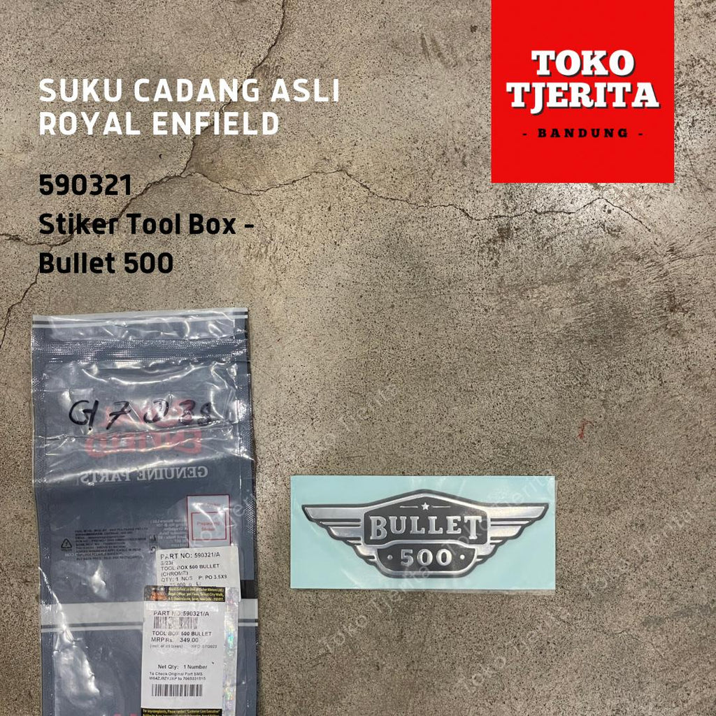 Stiker Tool Box Bullet 500 Emblem 590321 - Royal Enfield ASLI