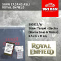 Stiker Tangki Timbul Warna Emas 590322/A Emblem - Royal Enfield ASLI