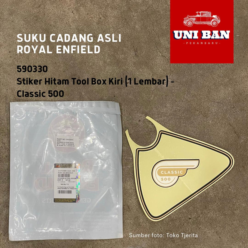 Stiker Hitam Tool Box Kiri Classic 500 590330 - Royal Enfield ASLI