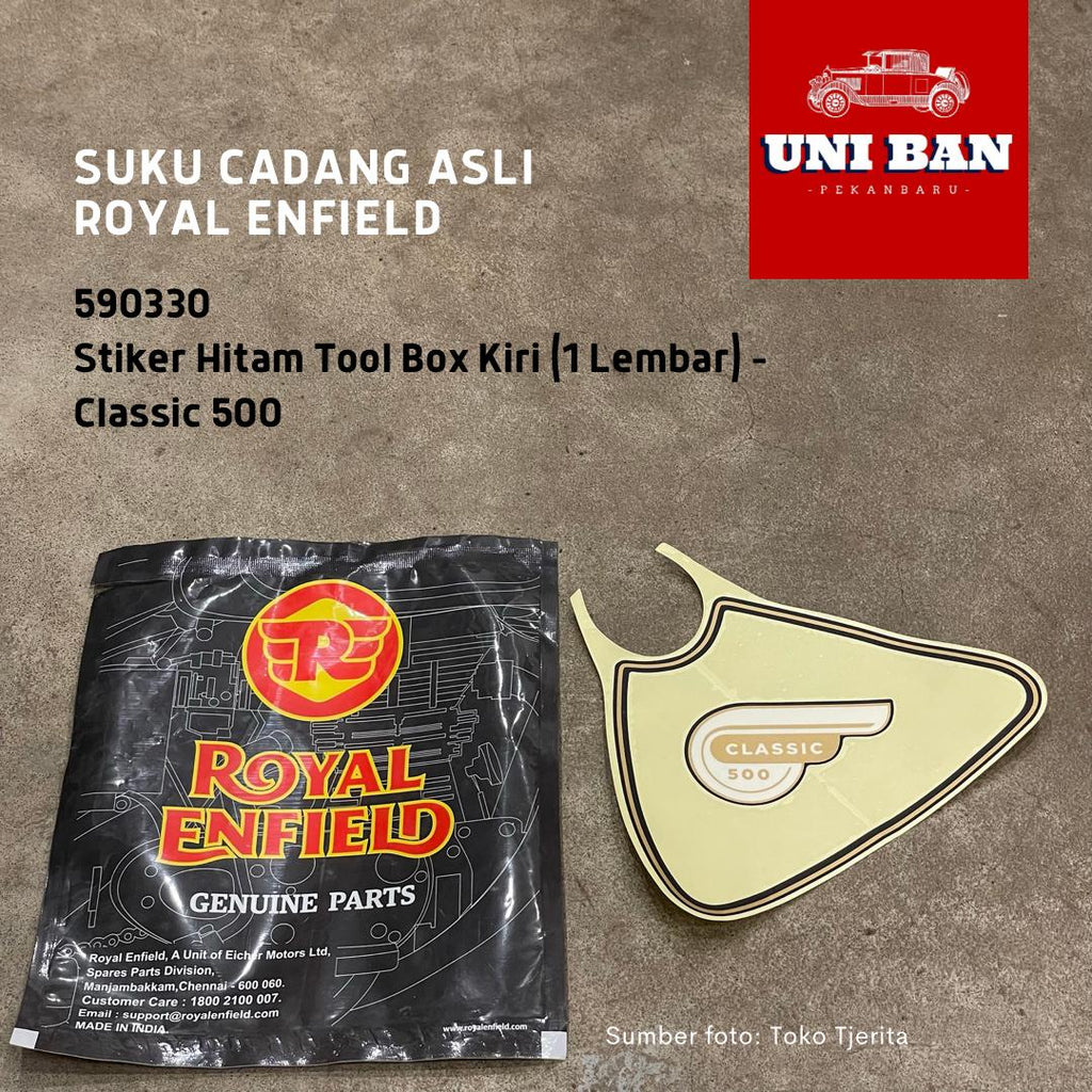 Stiker Hitam Tool Box Kiri Classic 500 590330 - Royal Enfield ASLI