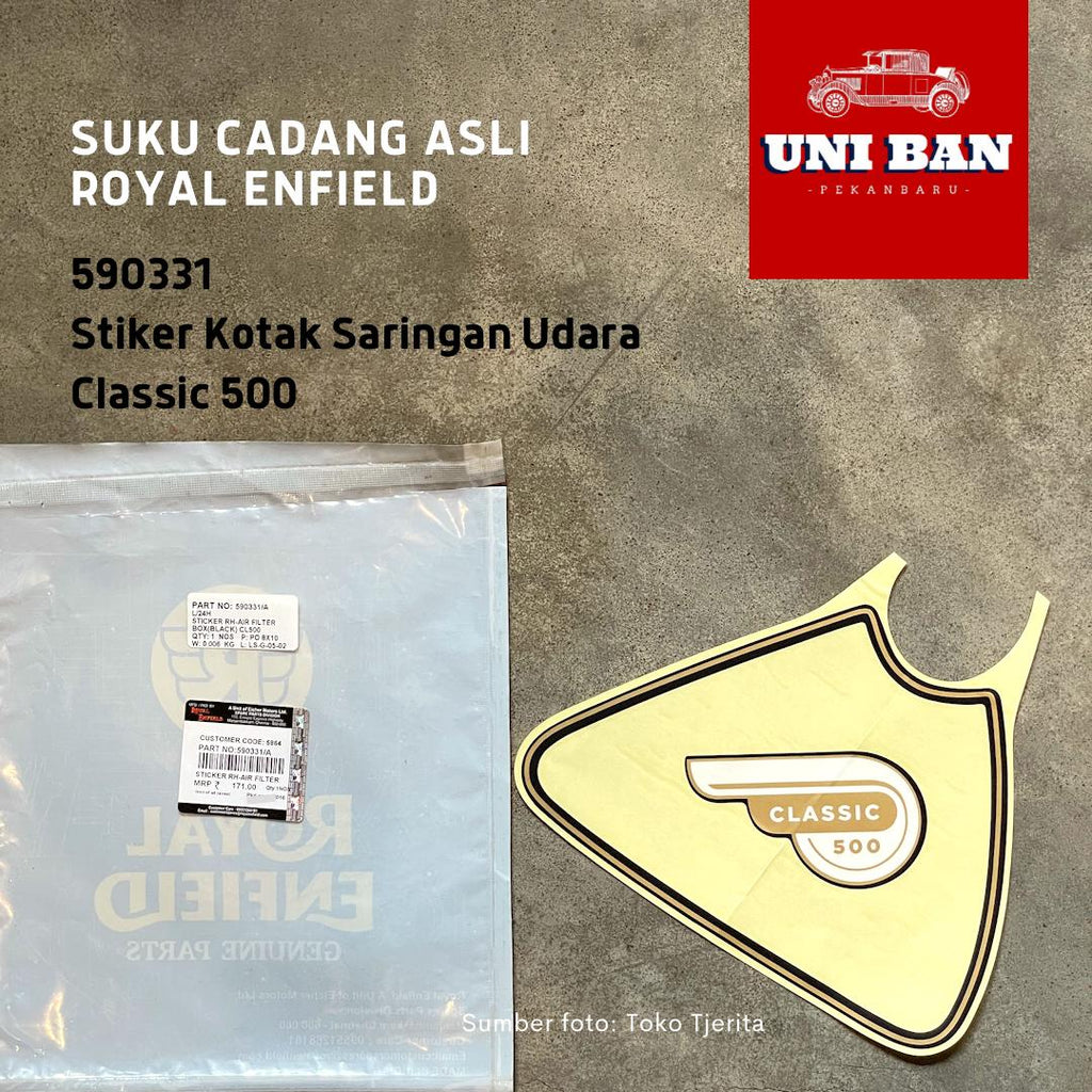 Stiker Kanan Hitam Saringan Udara Classic 500 590331 - Royal Enfield