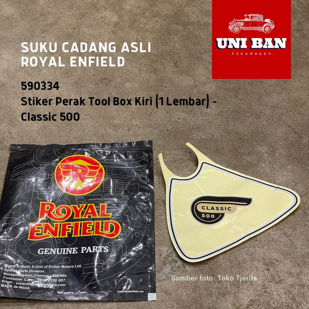 Stiker Perak Tool Box Kiri Classic 500 590334 - Royal Enfield ASLI