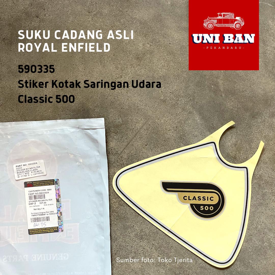 Stiker Kanan Silver Saringan Udara Classic 500 590335 Royal Enfield