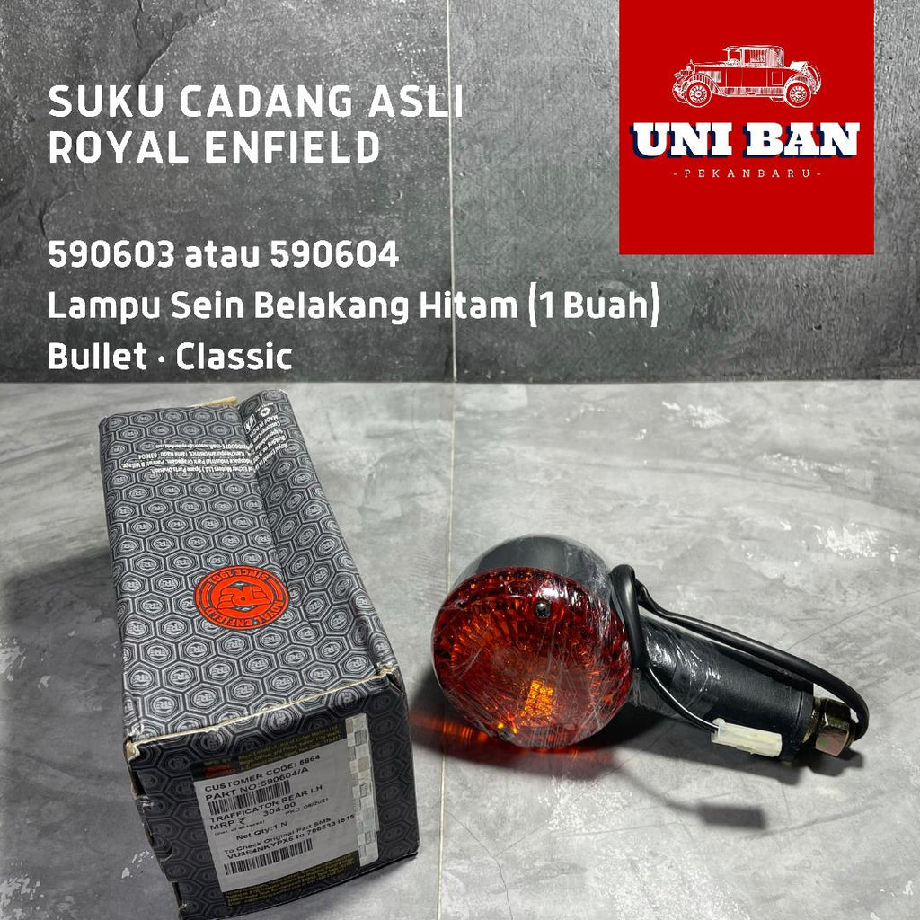 Lampu Sein Hitam (1 Buah) Classic 500 Stealth Black 590601 590602 590603 590604 - Royal Enfield ASLI