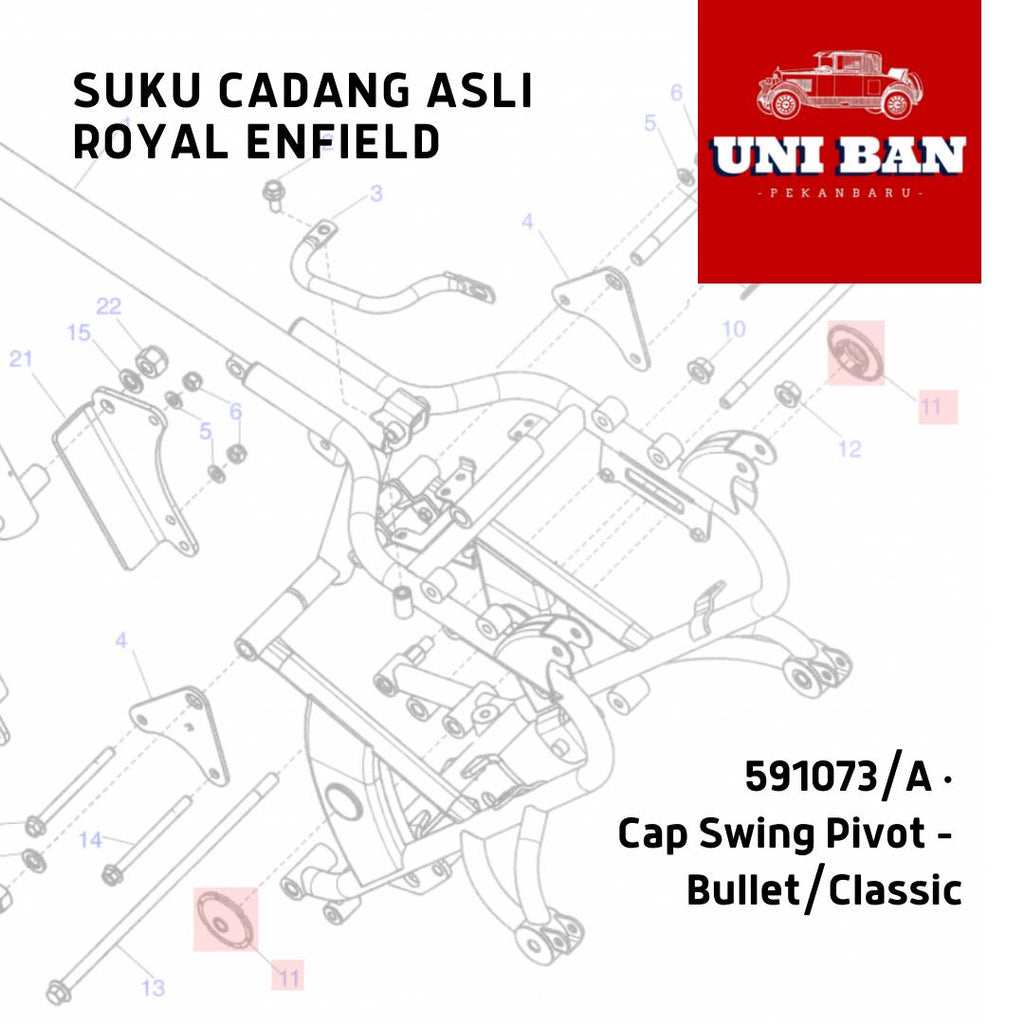 Tutup as lengan ayun / Cap Swing Pivot asli Royal Enfield (1 buah)