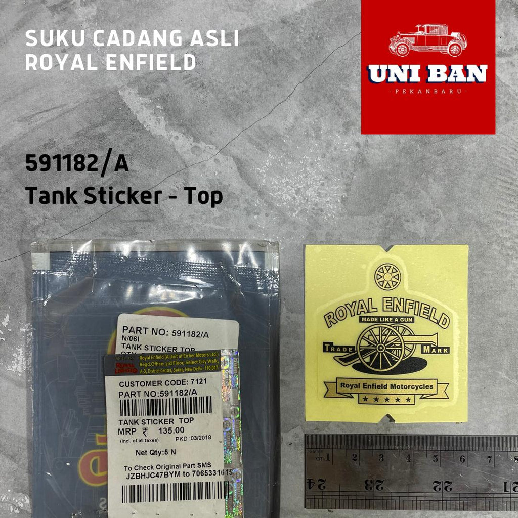 Stiker Tangki Atas (Classic) 591182/A - Royal Enfield ( ASLI )
